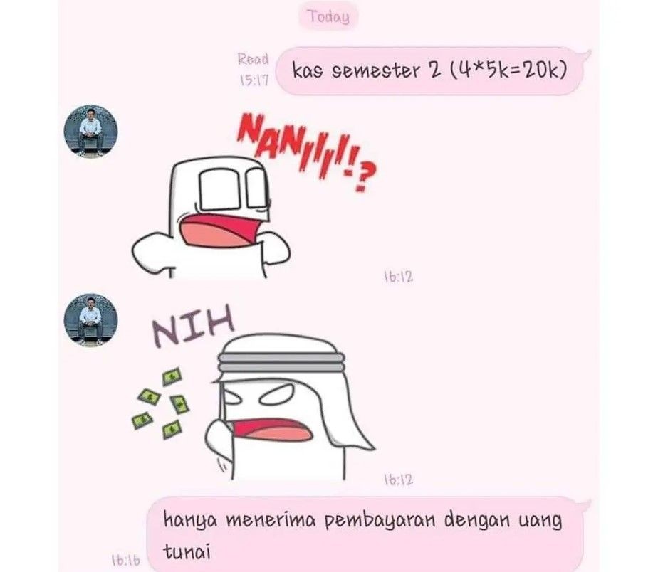 15 Chat Ditagih Uang Kas Sama Bendahara