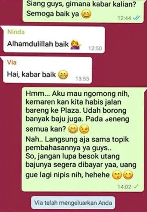 15 Chat Ditagih Uang Kas Sama Bendahara