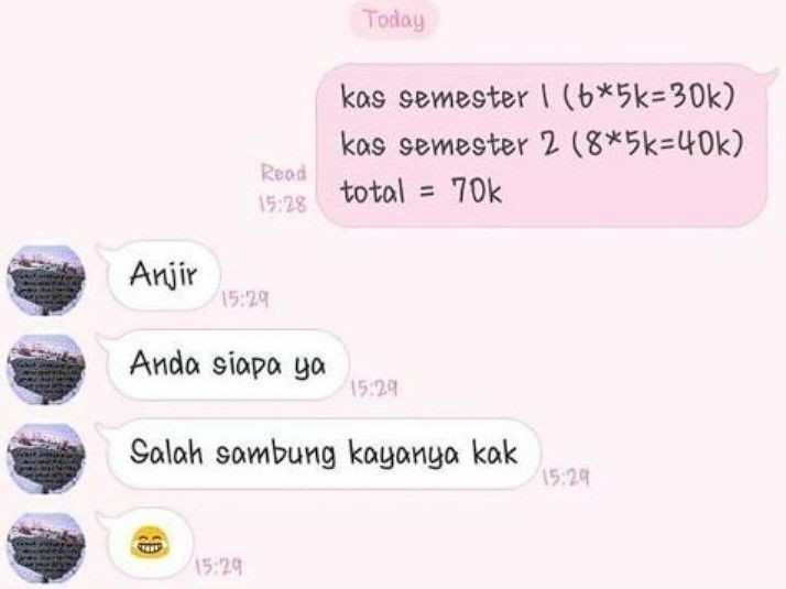 15 Chat Ditagih Uang Kas Sama Bendahara