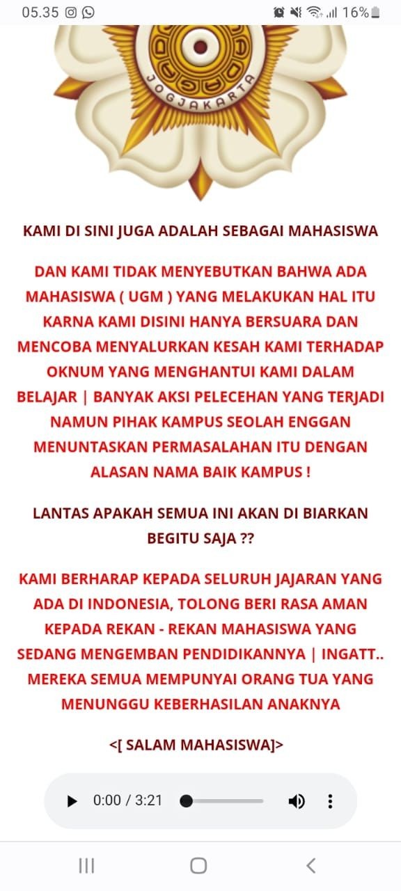 Situs UGM Di-hack Lagi, Peretas Singgung Kasus Pelecehan