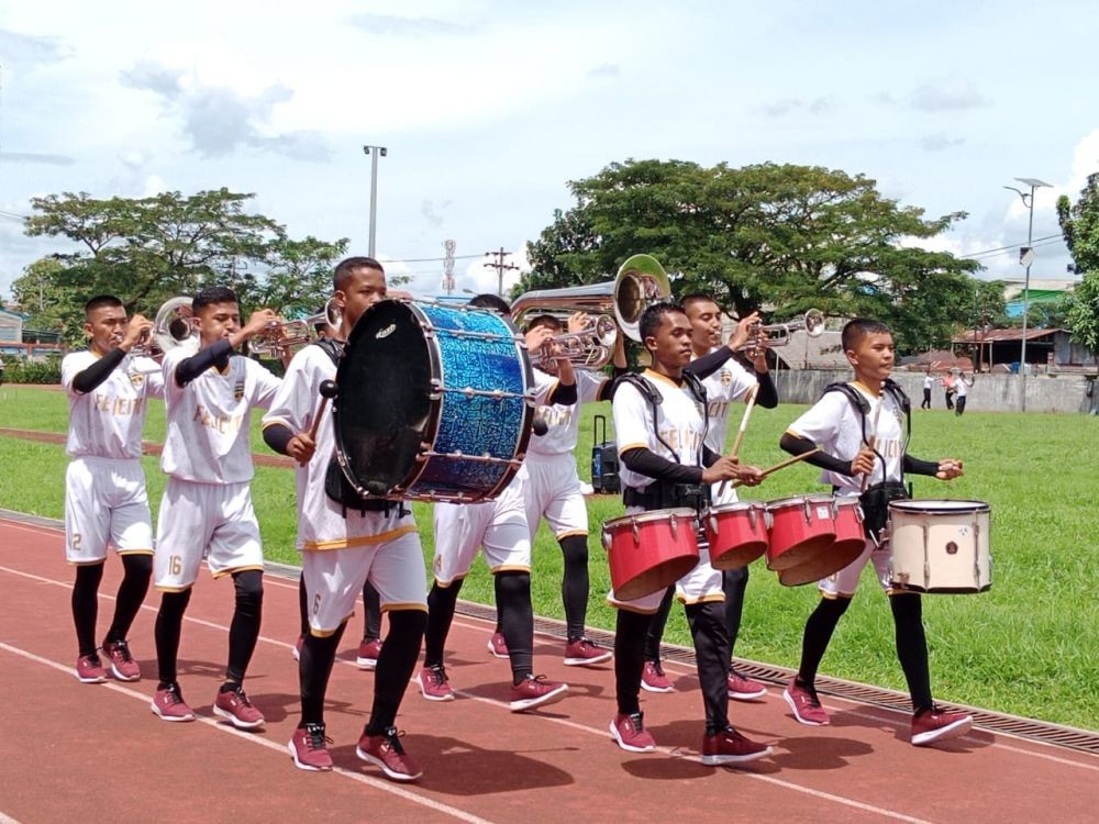 Drum Band Sumut Berlatih di Siosar Demi Mencapai Target 7 Emas 2024