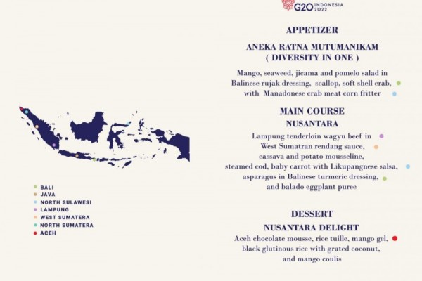 Ini Menu Welcoming Dinner yang Disajikan untuk Kepala Negara di G20