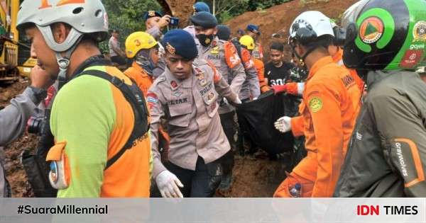 Basarnas Evakuasi 9 Orang Meninggal Tertimbun Akibat Longsor