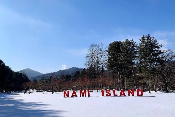 12 Potret Nami Island saat Musim Dingin, Indahnya bak Negeri Dongeng!