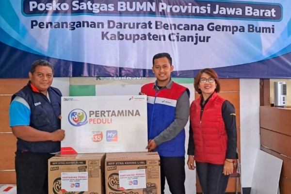 Pertamina Terus Salurkan Bantuan Korban Gempa Cianjur