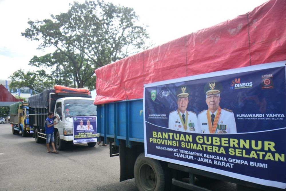 Sumsel Kirim Beras, Obat, dan Personel Bantu Korban Cianjur