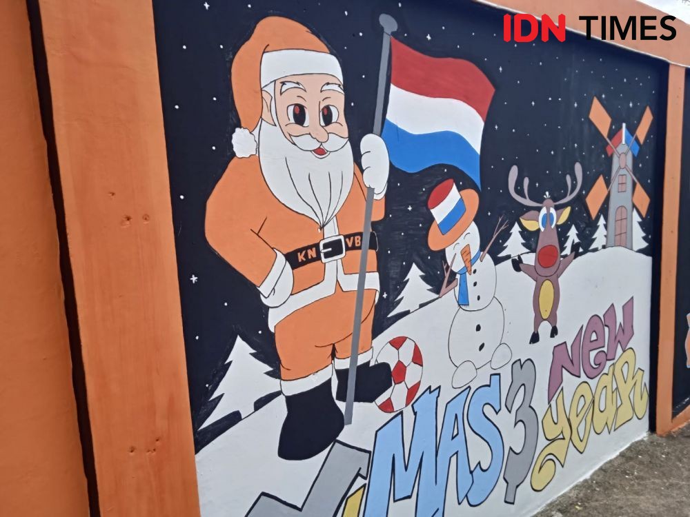 Fans di Ambon Patungan Membuat Mural Timnas Belanda untuk Piala Dunia