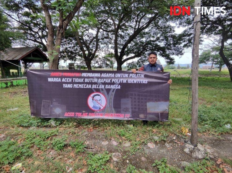 Spanduk Liar Tolak Kedatangan Anies Baswedan Beredar di Banda Aceh