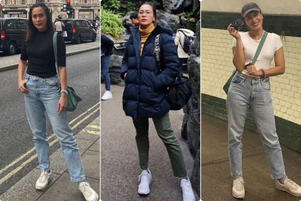 9 Daily Outfit ala Inong Ayu, Nyaman Pakai Long Pants dan Sneakers