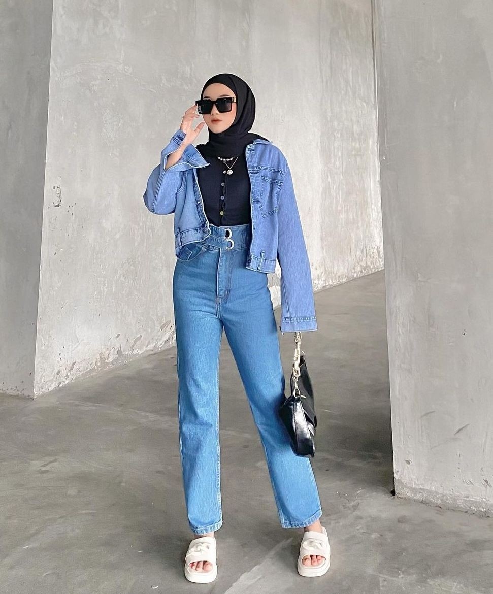 Style best sale denim hijab