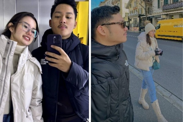 10 Potret Bucin Azriel dan Sarah Menzel Liburan Akhir Tahun di Eropa