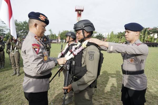 Kapolda Kaltim Apresiasi Pasukan Brimob Yang Pulang Bertugas