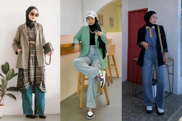 10 Ide Padu Padan Blazer Dan Jeans, Bikin Style Hijab Hits!