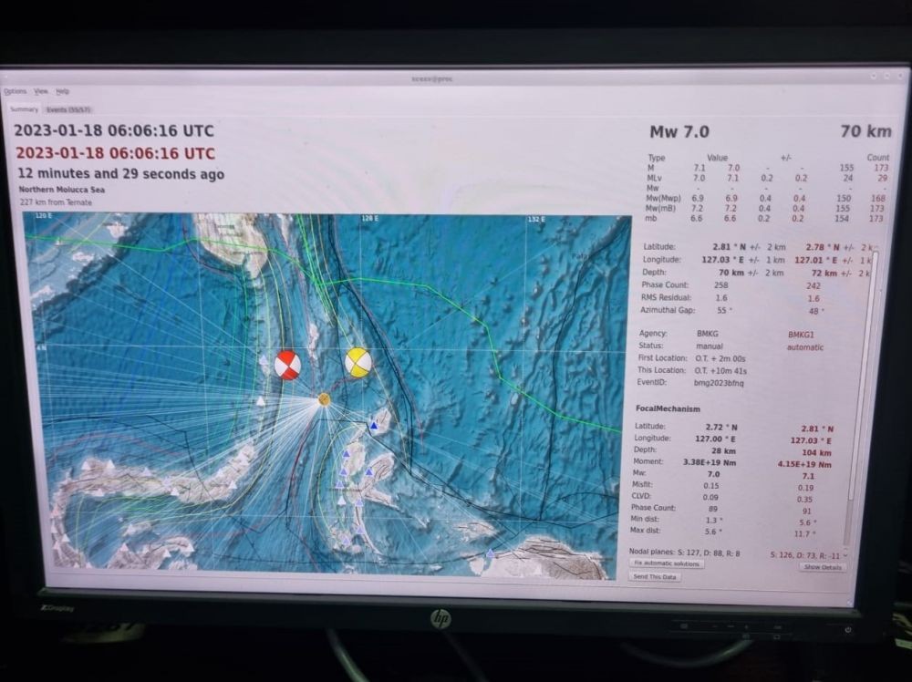 Gempa M7,0 di Melonguane Sulut, BMKG Catat 10 Kali Susulan
