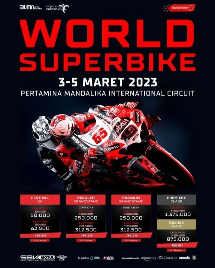 Diskon Gila-gilaan! Tiket WSBK Mandalika Kelas Premiere Ludes Terjual 