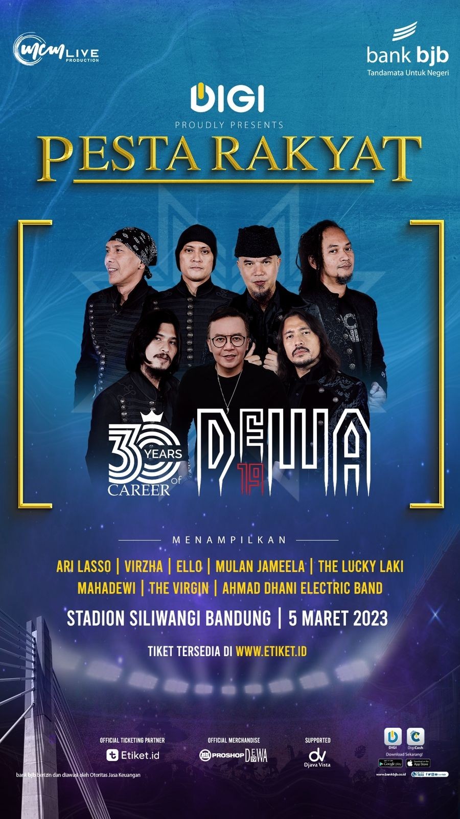 Tiga Dekade, Dewa 19 Gelar Konser Pesta Rakyat di Kota Bandung 