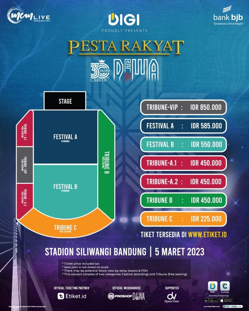 Tiga Dekade, Dewa 19 Gelar Konser Pesta Rakyat di Kota Bandung 