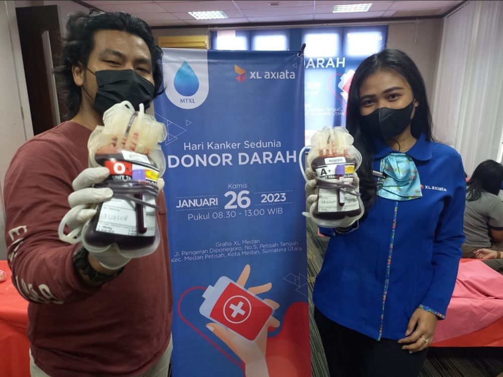 Peringatan Hari Kanker se-Dunia, XL Axiata Medan Gelar Donor Darah