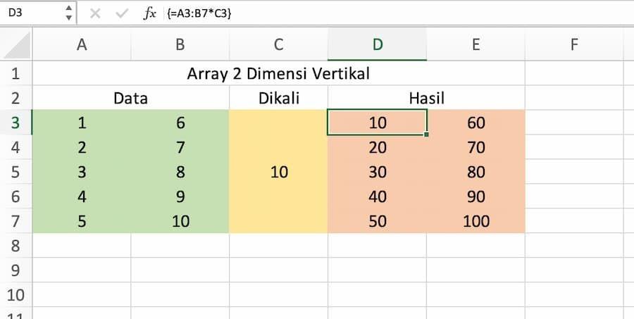 Rumus Array Di Excel Fungsi Dan Cara Menggunakannya 1750