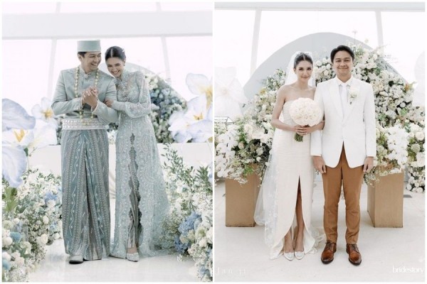 9 Dekorasi Nikah Mikha Tambayong dan Deva, Bertema Floral Biru Putih