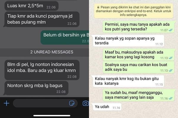 12 Chat Kocak saat Cari Kos, Ending-nya Bikin Tepok Jidat