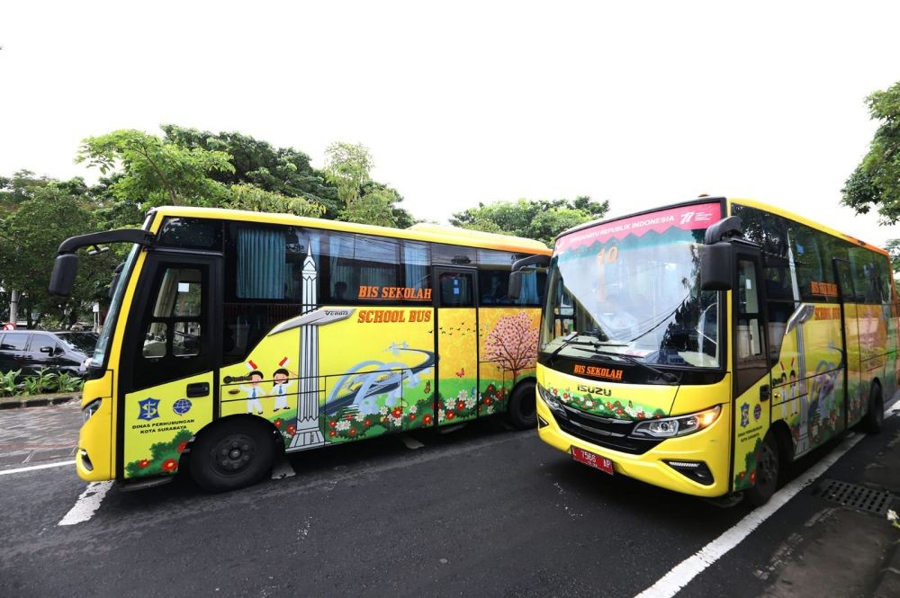Surabaya Punya 9 Bus Sekolah Gratis, Ada di 5 Titik Kumpul Surabaya