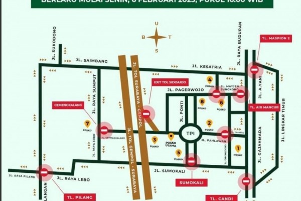 Puncak 1 Abad NU, 8 Jalan Sidoarjo Dialihkan