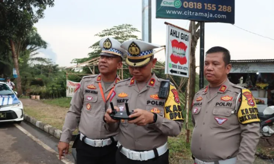 Polresta Tangerang Uji Coba Tilang ETLE Pakai Drone