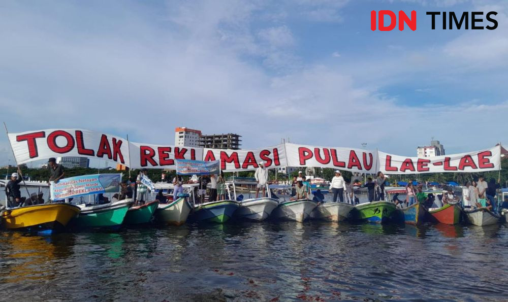 HUT RI, Warga Pulau Lae-Lae Makassar Gaungkan Merdeka dari Reklamasi