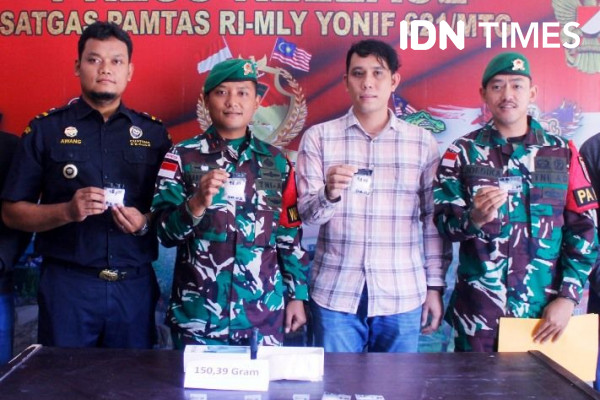 Satgas Perbatasan RI-Malaysia Gagalkan Penyelundupan Sabu-sabu