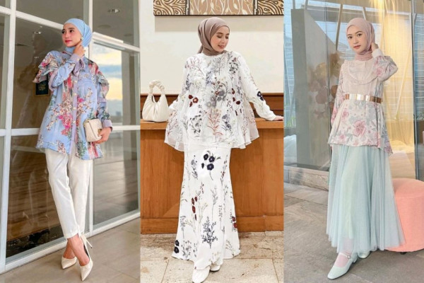 10 Ide Styling Gaya Hijab Atasan Floral, Referensi Anggun Buat Bukber