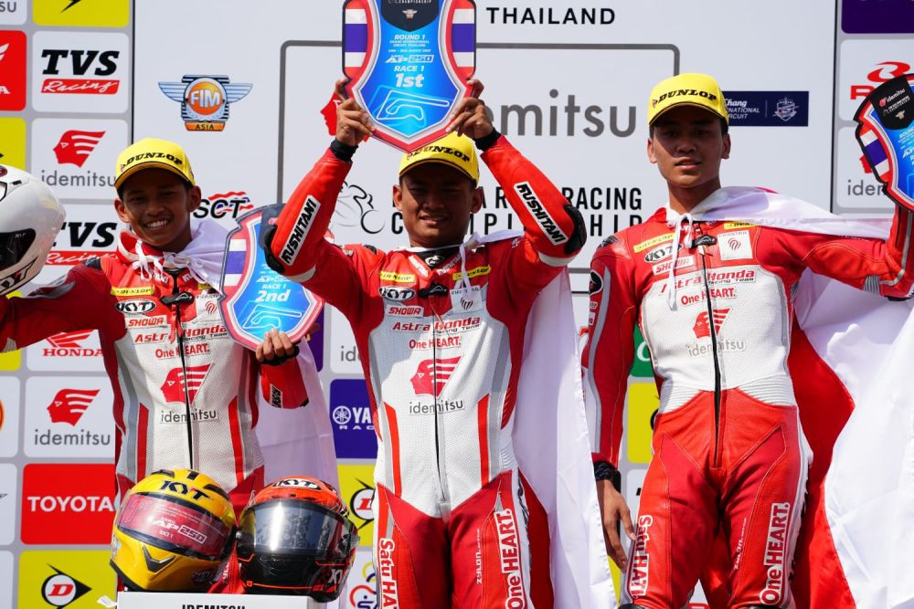 Hasil ARRC Thailand 2023, Pembalap Honda Kumandangkan Indonesia Raya