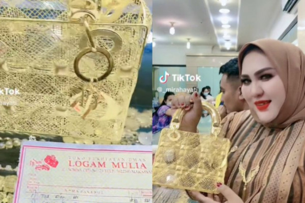 Wanita di Makassar Beli Tas Emas Rp515 Juta, Netizen: Istri Pejabat?