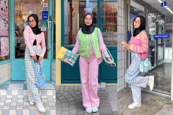12 OOTD Hijab Playful ala Nayla Jasmine, Looknya Ceria Abis!