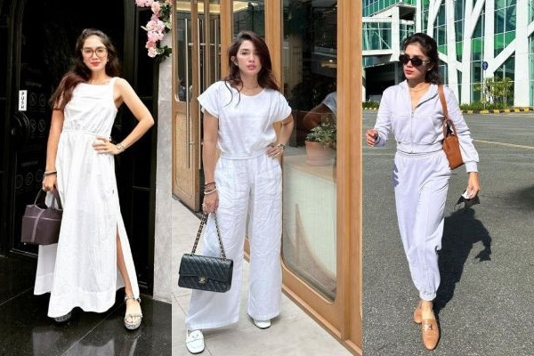 9 Ide Outfit Warna Putih ala Ussy Sulistiawati, Gak Pernah Gagal