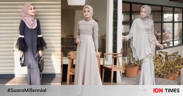 Inspirasi Dress Pesta Hijab Bahan Satin, Elegan Dan Mewah!