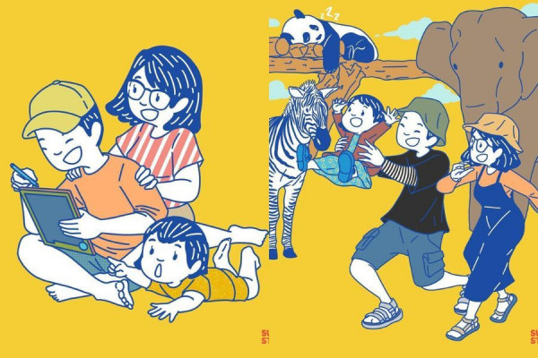 10 Ilustrasi Gemas Gambarkan Parenting Millennial Zaman Now