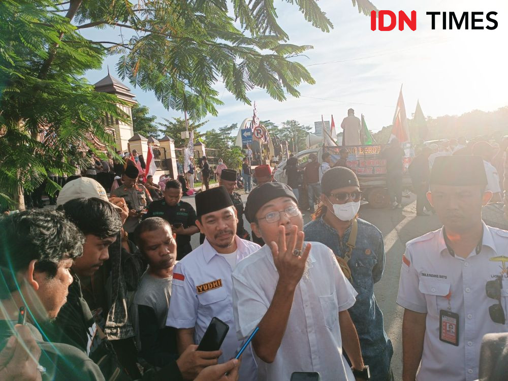 Aksi Massa Demo di Polda Lampung, Minta Pembebasan Tersangka GKKD