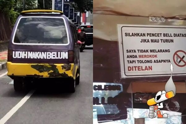 10 Stiker Tulisan Lucu Di Angkot Ini Ngocol Abis