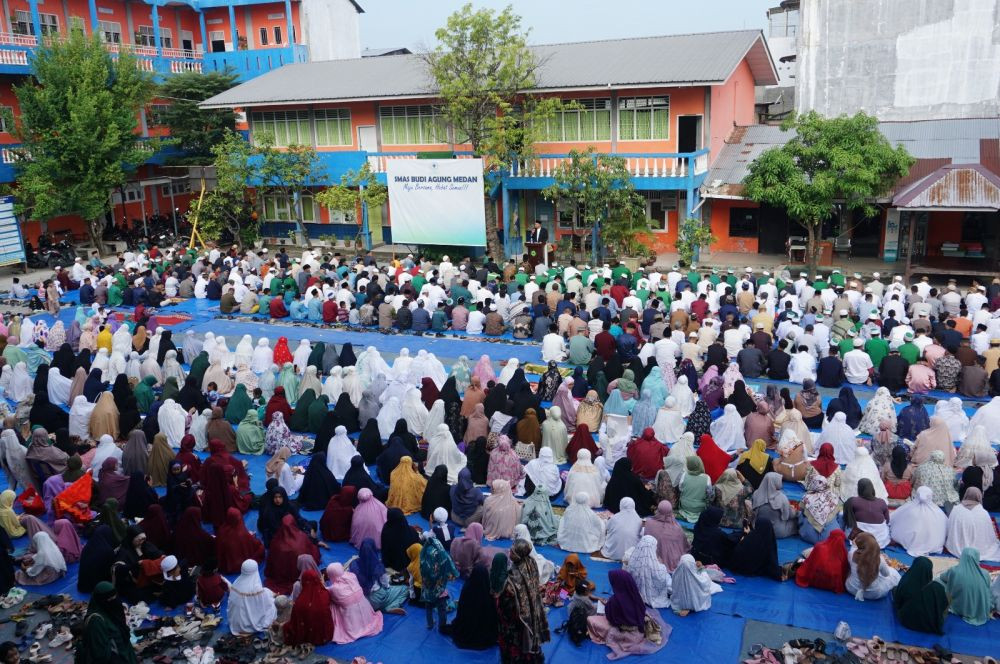 Potret Pelaksanaan Salat Idul Fitri Muhammadiyah di Medan 