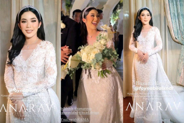 10 Inspirasi Gaun dan Makeup Resepsi Fay Nabila, Konsep Modern Elegan