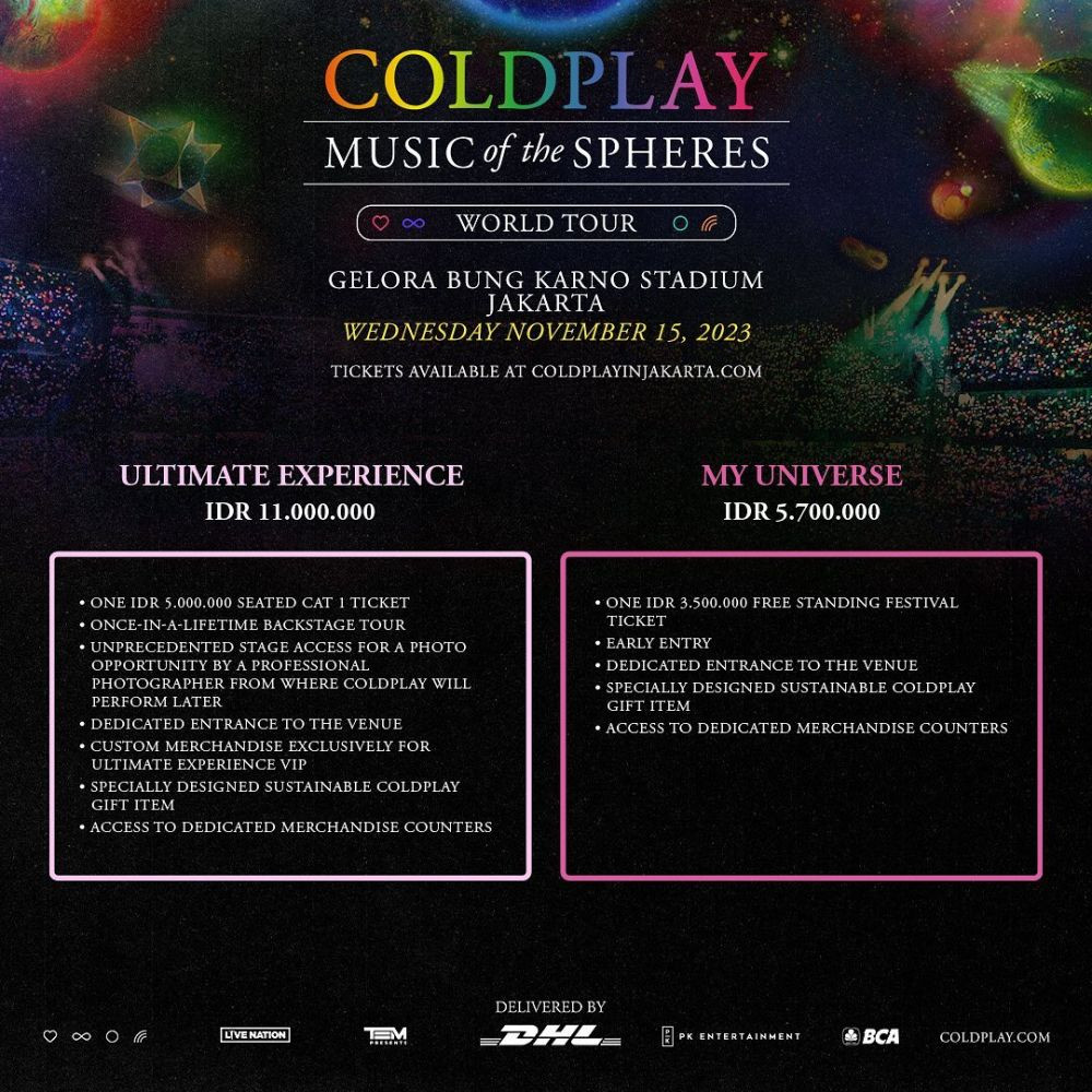 Harga Tiket Konser Coldplay Di Jakarta Dan Cara Membelinya