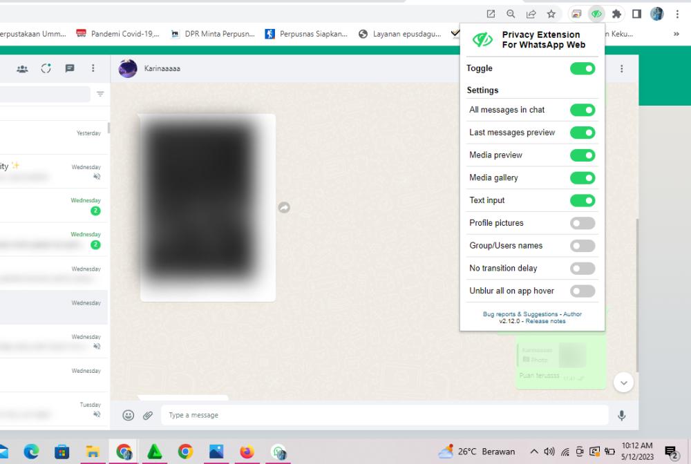 How To Blur Whatsapp Web