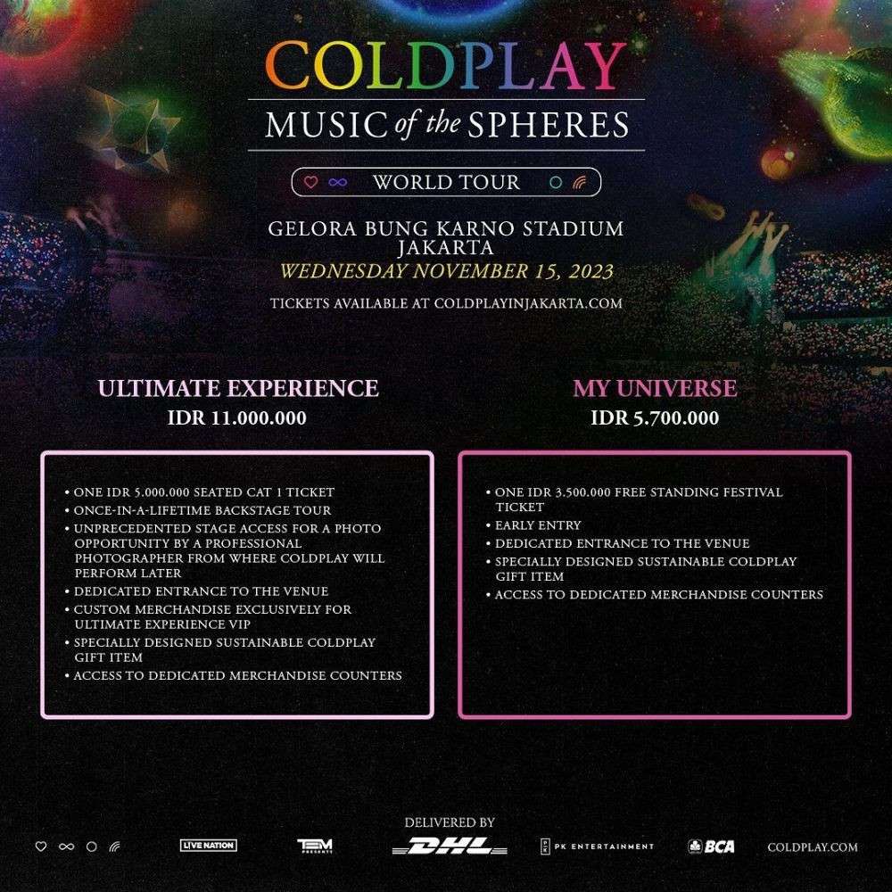 Perbedaan Tiket Konser Coldplay Di Malaysia Dan Indonesia