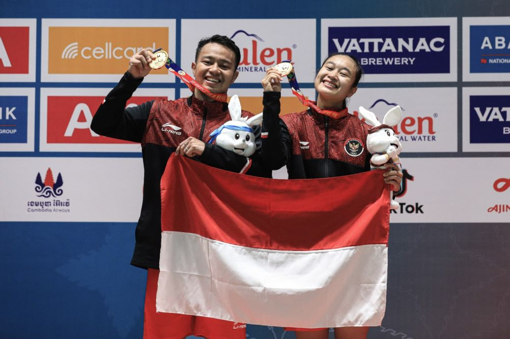 Indonesia menjadi juara umum di cabang olahraga bulu tangkis SEA Games 2023, Kamboja. Secara total, Indonesia mengumpulkan