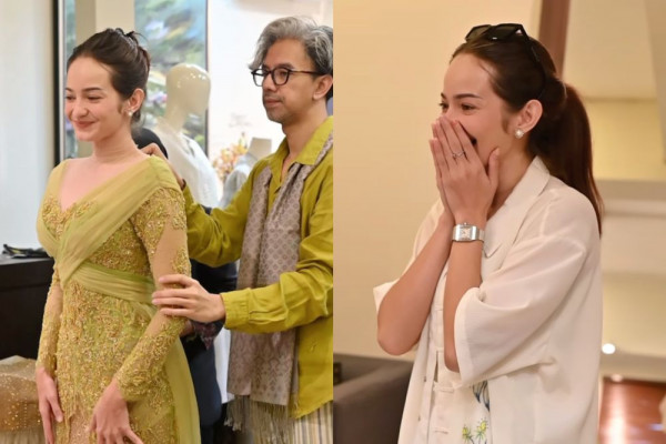 9 Momen Enzy Perdana Lihat Kebaya Pengantinnya, sampai Nangis Terharu