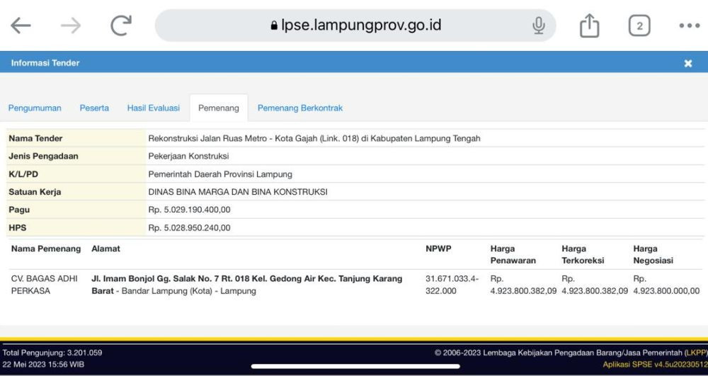 Alamat CV Pemenang Tender Jalan Fiktif, Pemprov Lampung: Pindah Lokasi