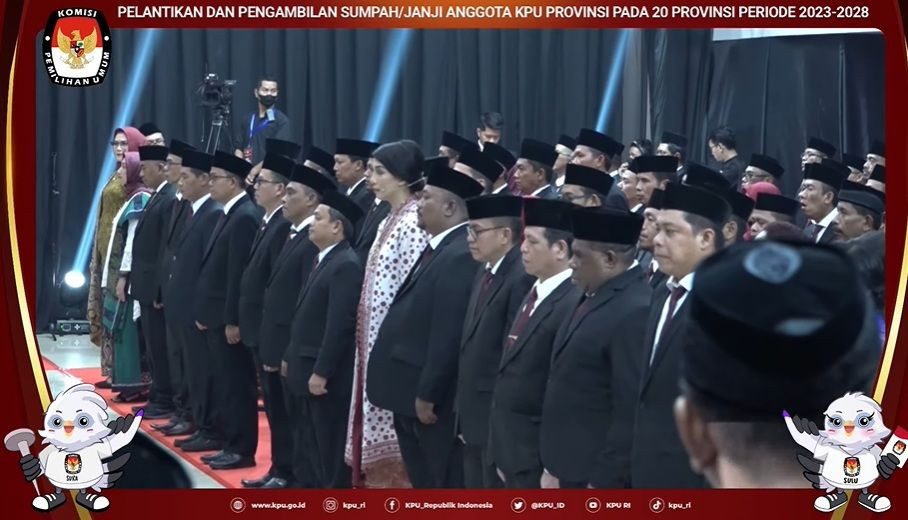 Komisioner KPU Sulsel Periode 2023-2028 Dilantik, Hasbullah Ketua