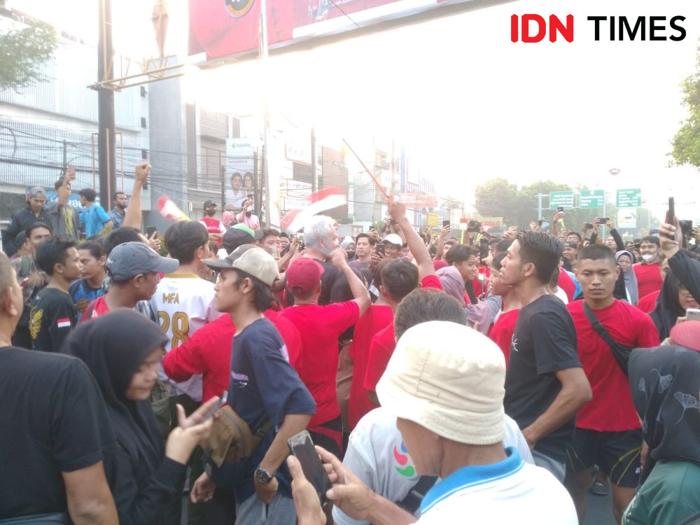 Jogging di Alun-alun Kota Serang, Ganjar Diteriaki Presiden 