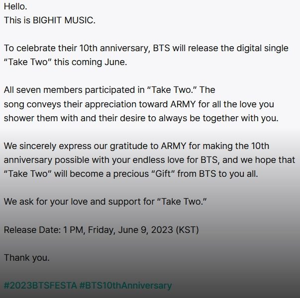 5 Fakta dan Timeline FESTA 2023, Rayakan 10 Tahun Debut BTS